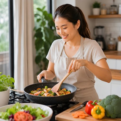Home cook preparing a meal