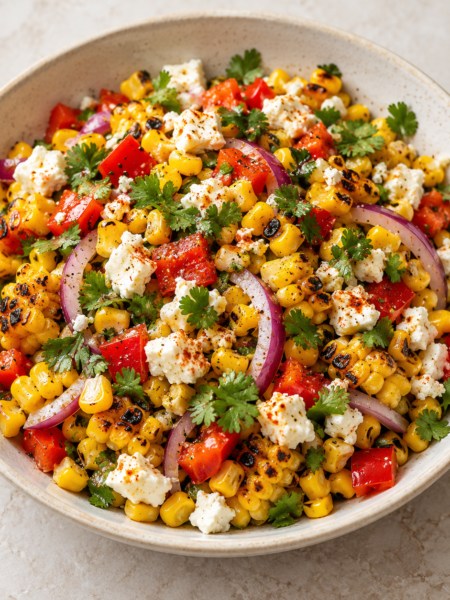Charred Corn Salad, prepared with the VanChop recipe ingredients