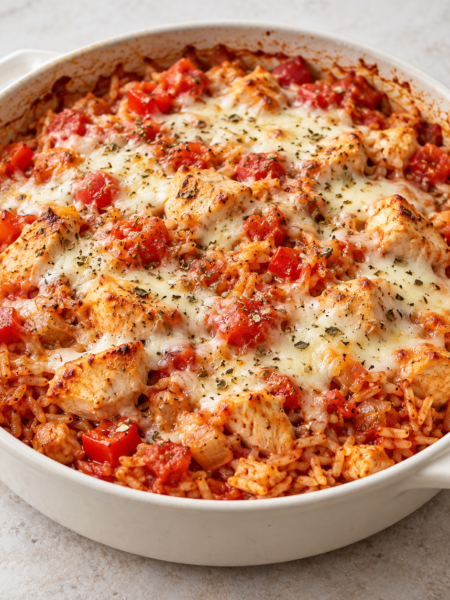 Chicken and Rice Casserole, prepared with the VanChop recipe ingredients